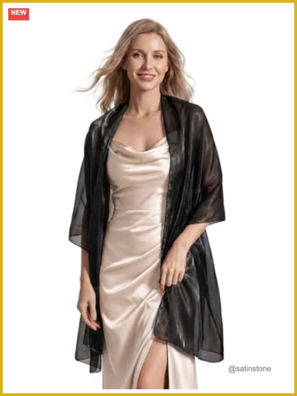 Women's Sheer Organza Shimmer Shawl Wrap Pashmina Evening Scarf